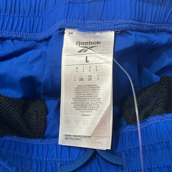 NWT Men’s REEBOK Royal Blue, White and Navy Training Woven Track Pants - Picture 5 of 7